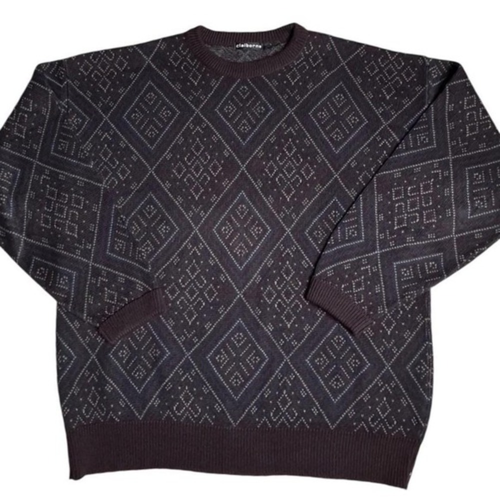 Vintage Knit‎ Crewneck Pullover Sweater Made in USA Men's Large Grandpacore